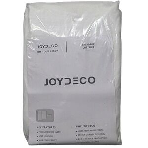 JOYDECO Backdrop Curtains 2 Piece White Oxford Cloth 60x120in JD21016-WH-10ft